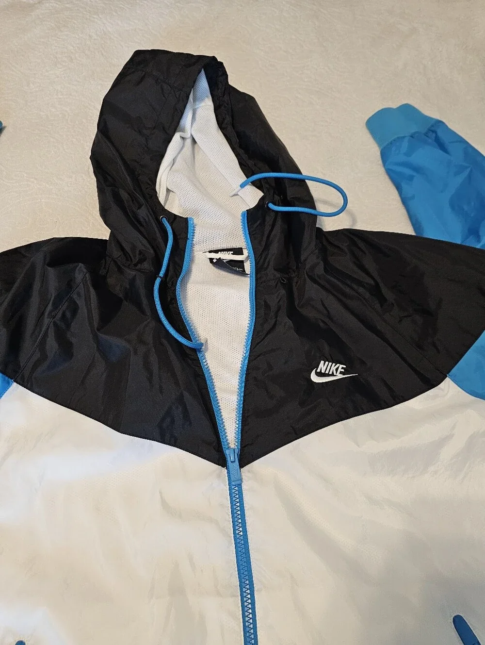Nike Sportswear Windrunner Hooded Jacket Men's XXL Loose Fit Blk Blue Wht Mesh